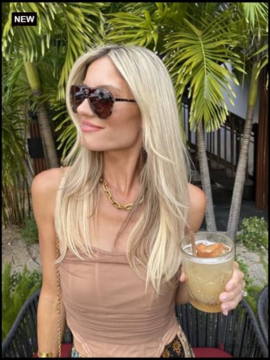Polarized Aviator Sunglasses for Women, UV400 Protection, Lightweight Acetate main image 6